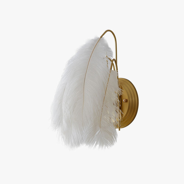 Nordic Feather Bedroom Bedside Wall Lamp