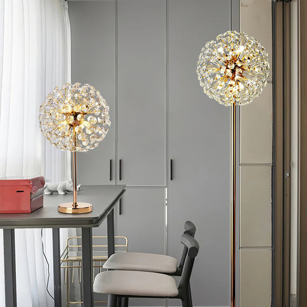 Nordic bedroom dandelion crystal table lamp
