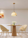 Nordic natural wood - fabric pendant light