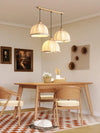 Nordic natural wood - fabric pendant light
