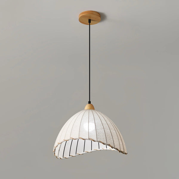 Nordic natural wood - fabric pendant light