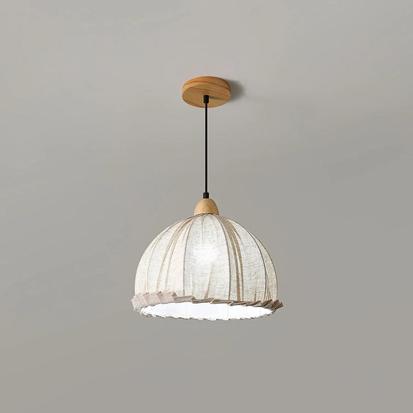 Nordic natural wood - fabric pendant light