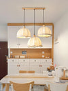 Nordic natural wood - fabric pendant light
