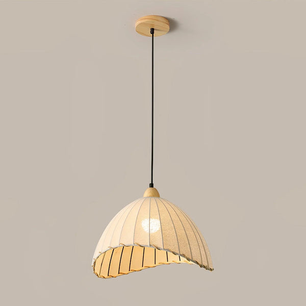 Nordic natural wood - fabric pendant light