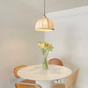 Nordic natural wood - fabric pendant light