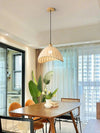 Nordic natural wood - fabric pendant light