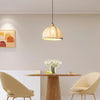 Nordic natural wood - fabric pendant light