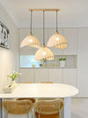 Nordic natural wood - fabric pendant light