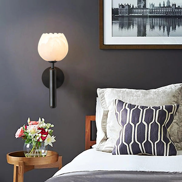 Nordic style bedroom flower bud wall lamp