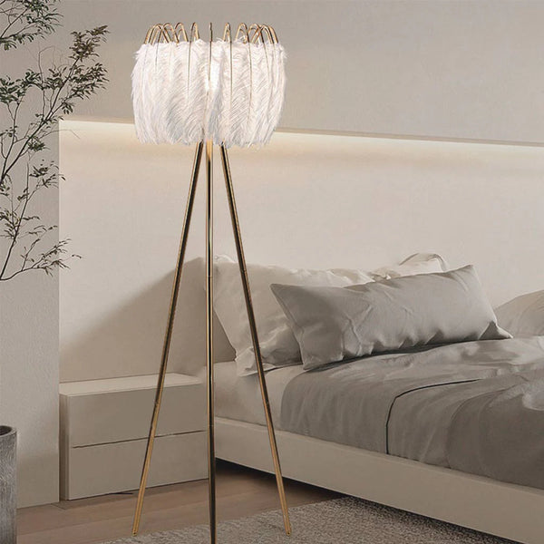 Nordic light luxury living room bedroom feather floor lamp