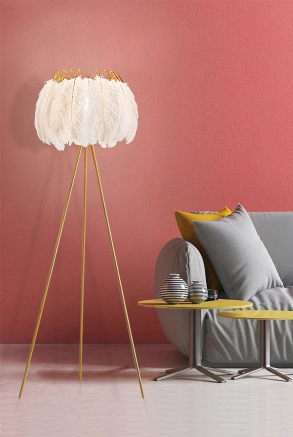 Nordic light luxury living room bedroom feather floor lamp