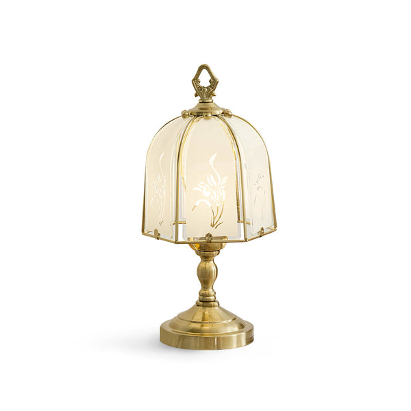 American retro living room art etched glass table lamp