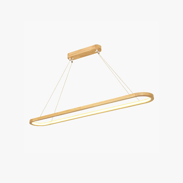 Ovale Pendelleuchte aus Massivholz