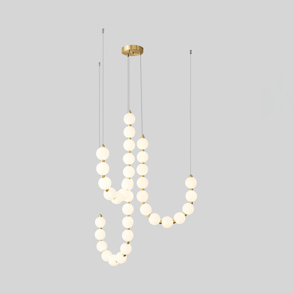 Copper Acrylic Pearl Necklace Pendant Light