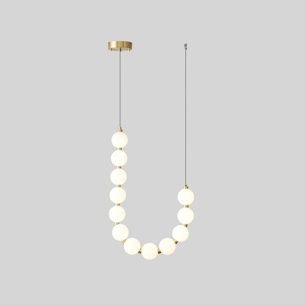 Copper Acrylic Pearl Necklace Pendant Light