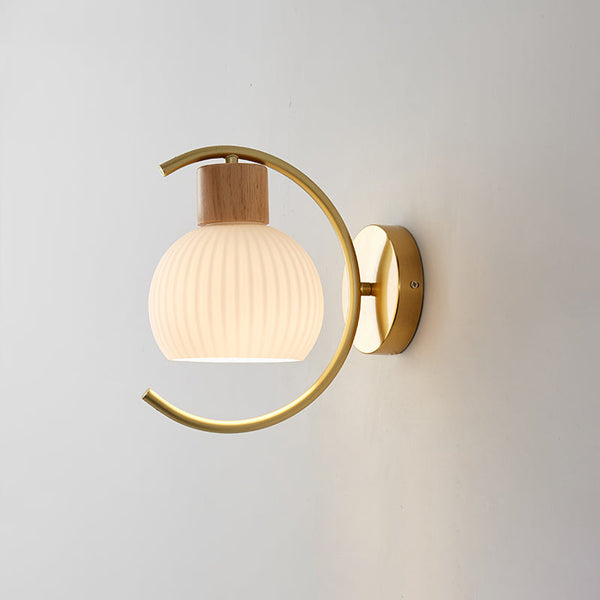 Japanese style wooden wall lamp