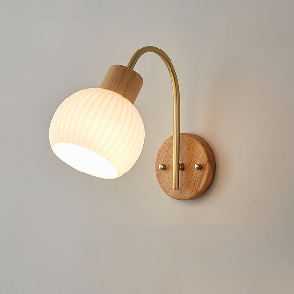 Japanese style wooden wall lamp