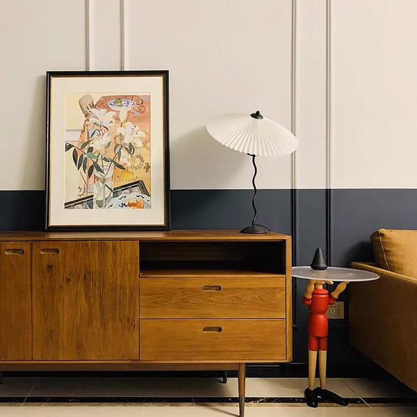 Lampe de table à abat-jour plissé