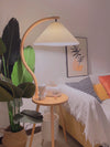 Pleated Shade & Solid Wood Floor Lamp