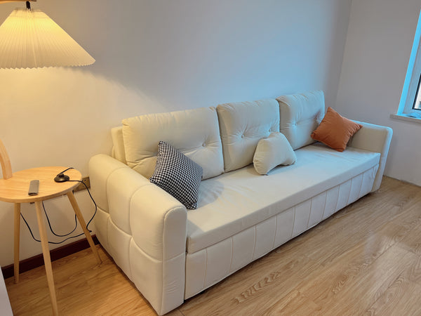 Pleated Shade & Solid Wood Floor Lamp