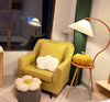 Pleated Shade & Solid Wood Floor Lamp