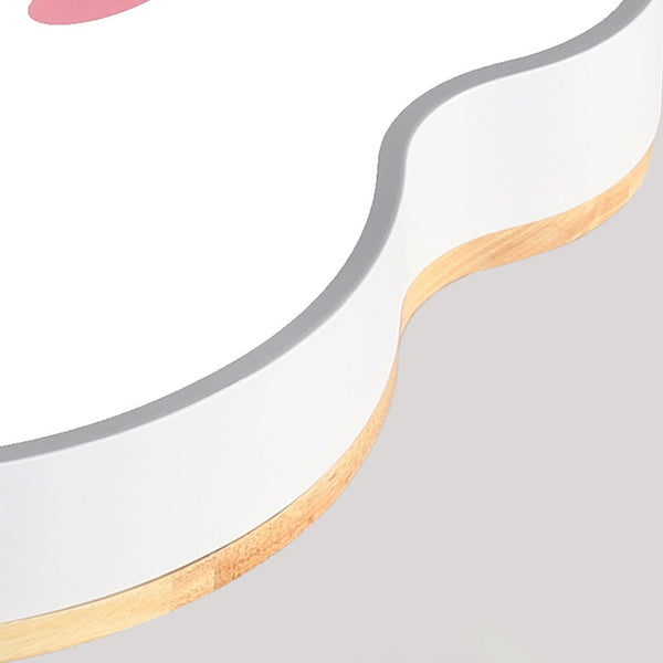 Deckeneinbauleuchte Macaron Smile Cloud für Kinderzimmer, Holz Eisen