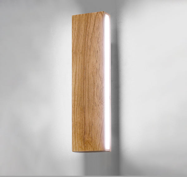 Rechteckige Wandleuchte, Holz
