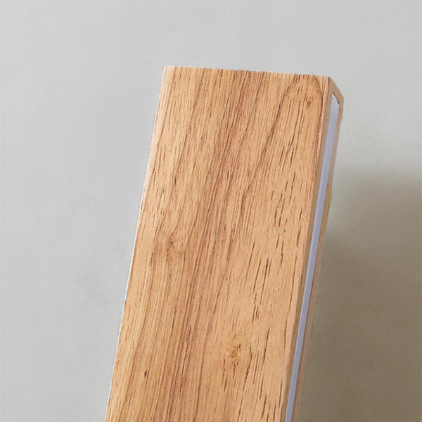 Rechteckige Wandleuchte, Holz