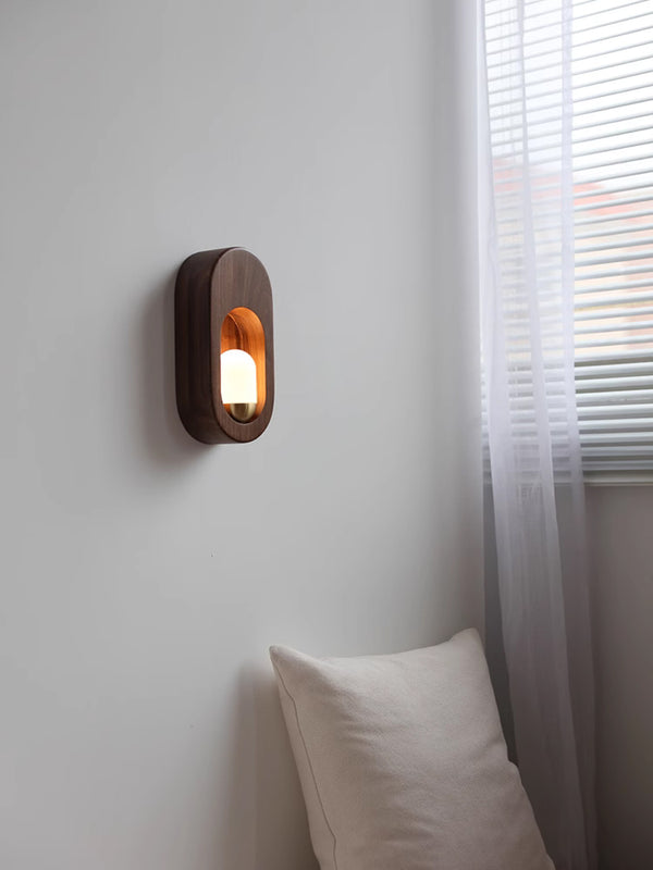 Retro Log Wall Lamp Bedroom Bedside Lamp