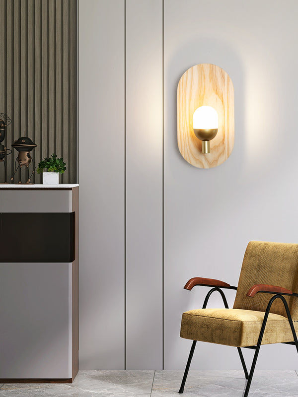 Retro Log Wall Lamp Bedroom Bedside Lamp