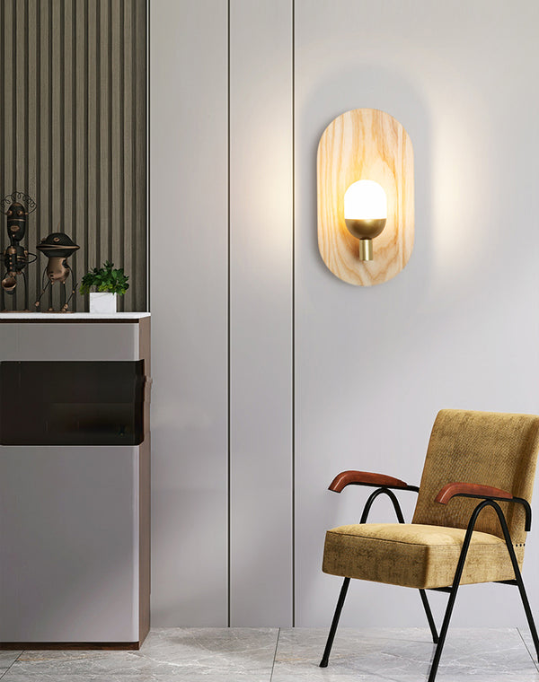 Retro Log Wall Lamp Bedroom Bedside Lamp