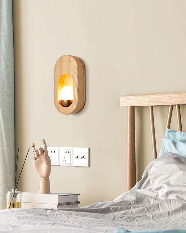 Retro Log Wall Lamp Bedroom Bedside Lamp