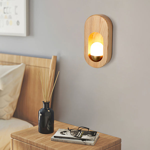 Retro Log Wall Lamp Bedroom Bedside Lamp