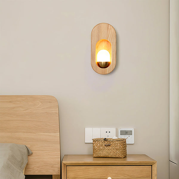 Retro Log Wall Lamp Bedroom Bedside Lamp