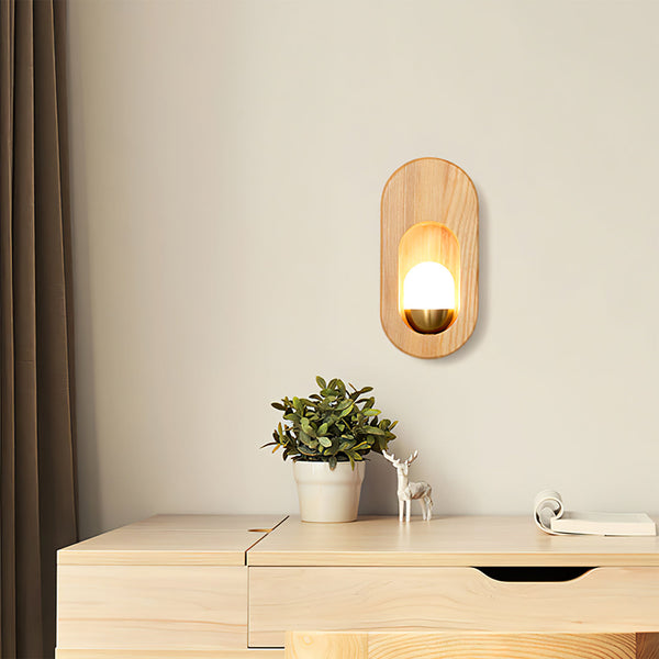 Retro Log Wall Lamp Bedroom Bedside Lamp