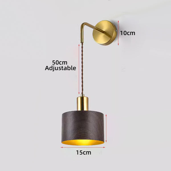 Applique murale rétro en grain de bois