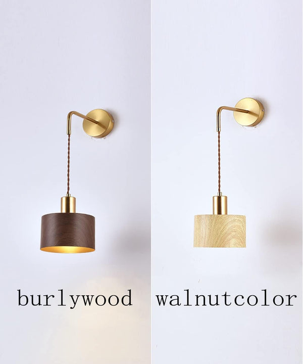 Applique murale rétro en grain de bois