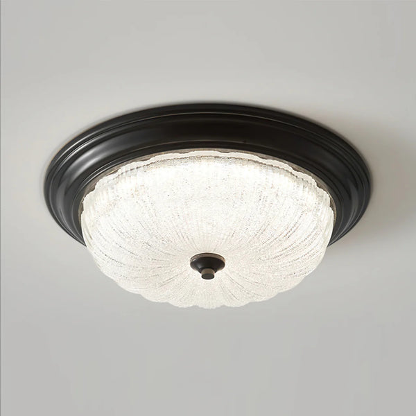 Retro bedroom petal glass ceiling lamp