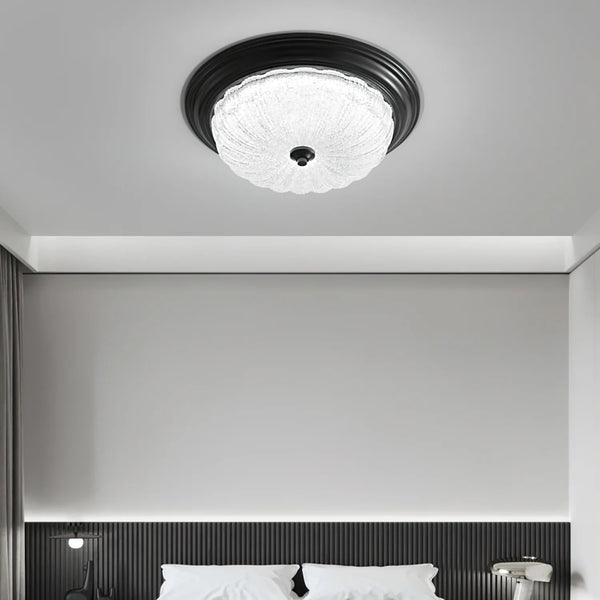 Retro bedroom petal glass ceiling lamp