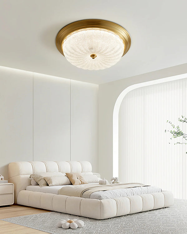 Retro bedroom petal glass ceiling lamp