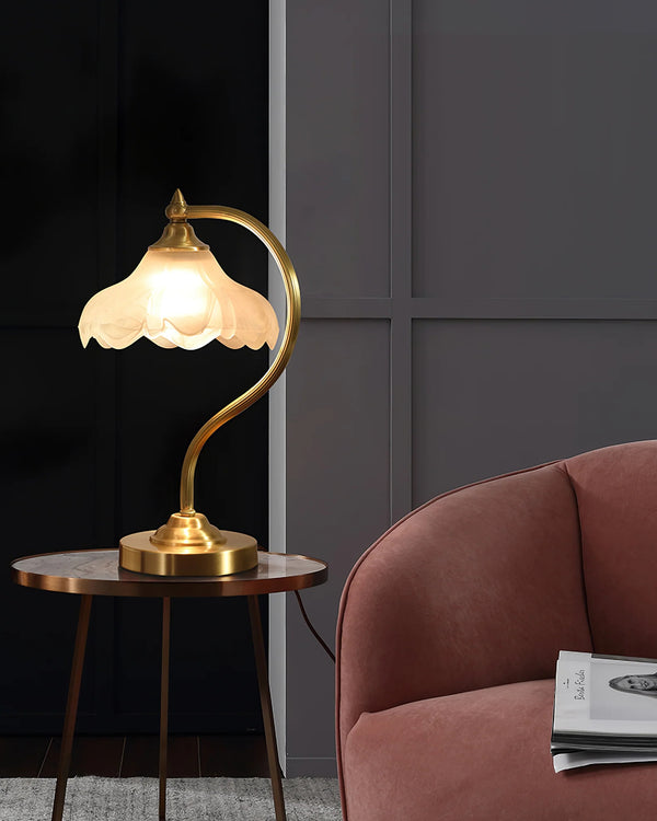 Retro bedroom study petal table lamp