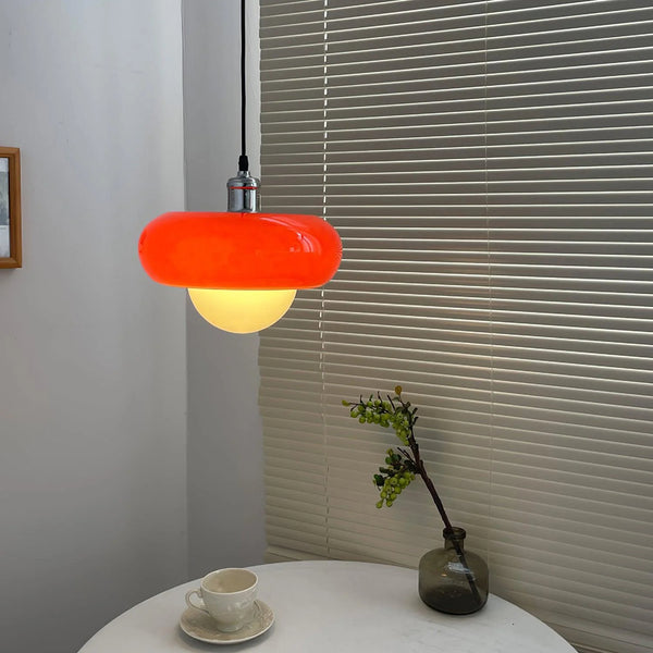 Retro glass bedside pendant light