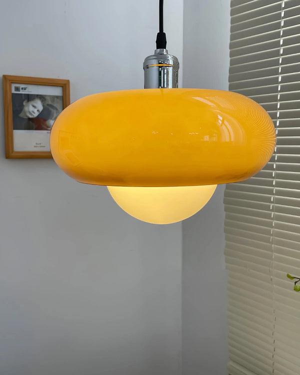 Retro glass bedside pendant light