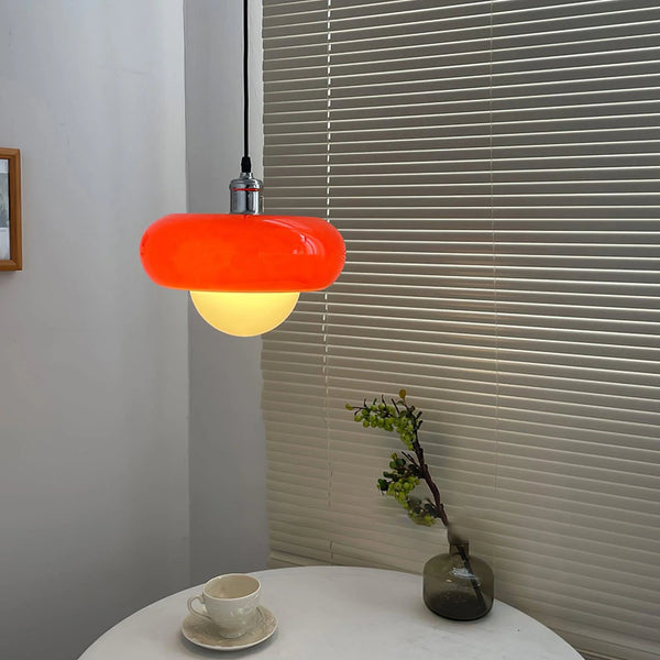 Retro glass bedside pendant light