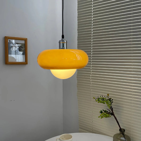 Retro glass bedside pendant light