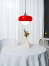 Retro glass bedside pendant light