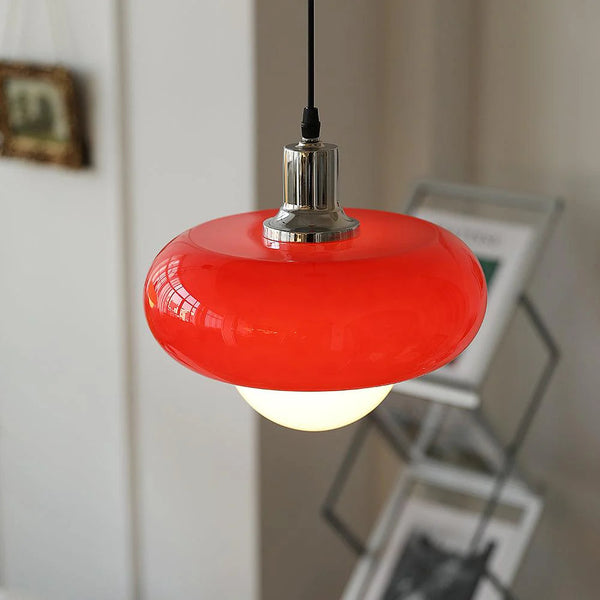 Retro glass bedside pendant light
