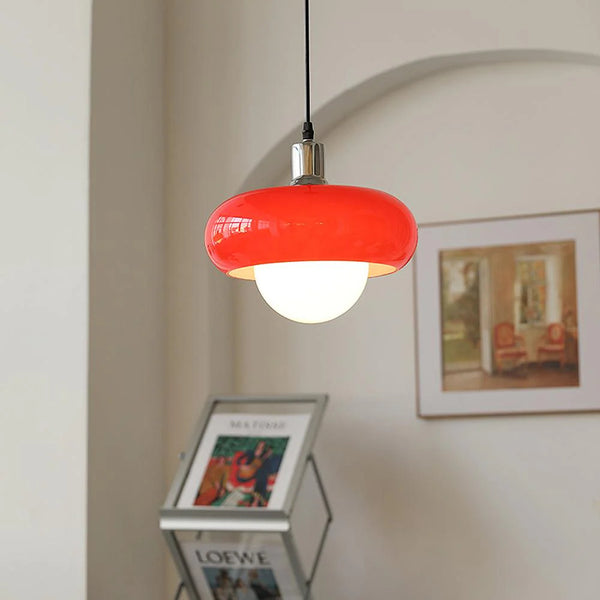 Retro glass bedside pendant light