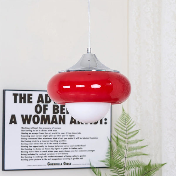 Retro glass bedside pendant light