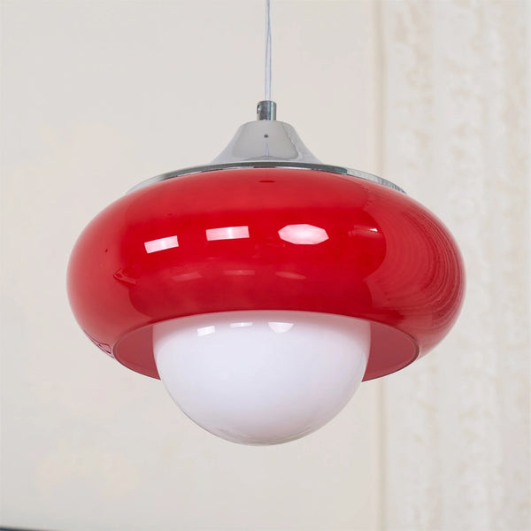 Retro glass bedside pendant light
